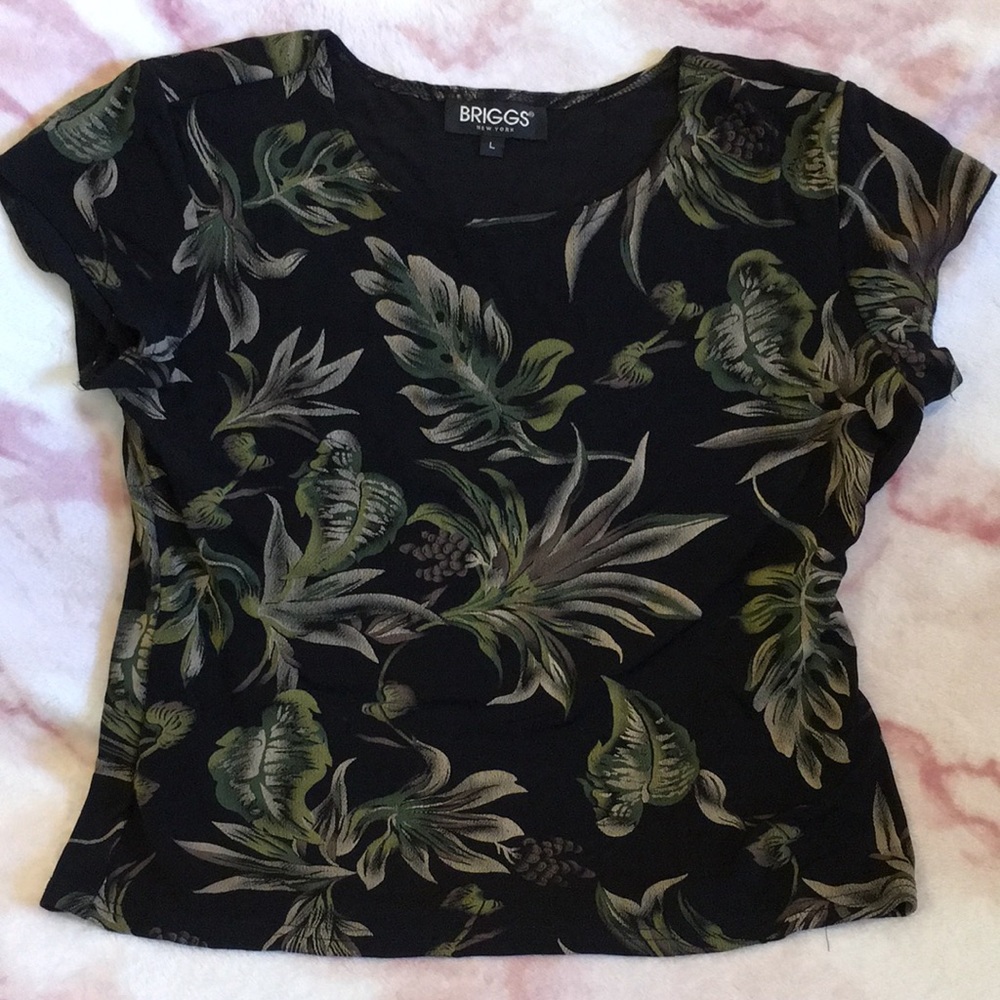 Palm Leaf Blouse Briggs NY Resale size Large